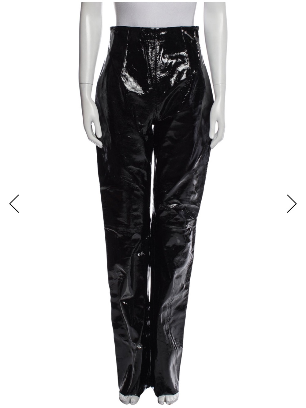 16Arlington High-Gloss Black Patent Straight-Leg Pants
